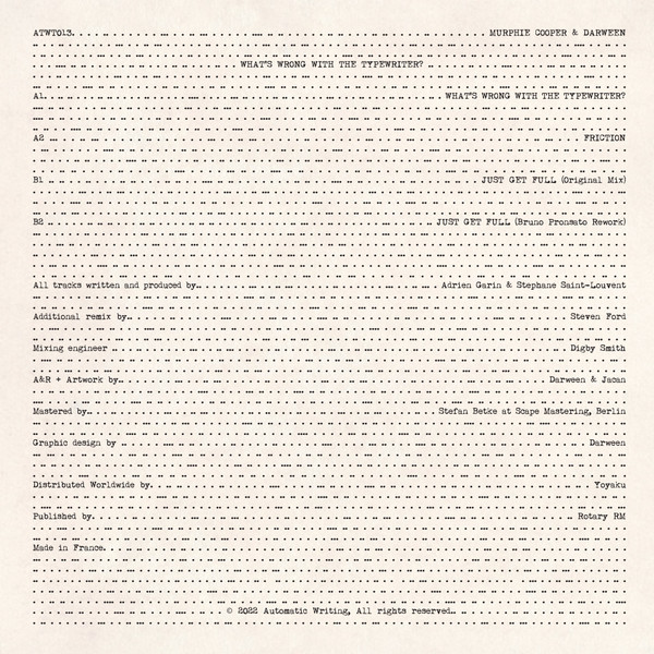 Murphie Cooper , Darween - What's Wrong With The Typewriter? | Automatic Writing (ATWT013) - 2 Murphie Cooper , Darween - What's Wrong With The Typewriter? | Automatic Writing (ATWT013) - 2