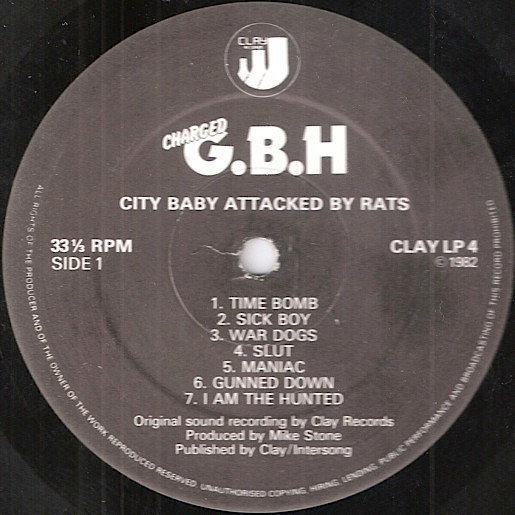 G.B.H. - City Baby Attacked By Rats | Clay Records (CLAY LP 4) - 3