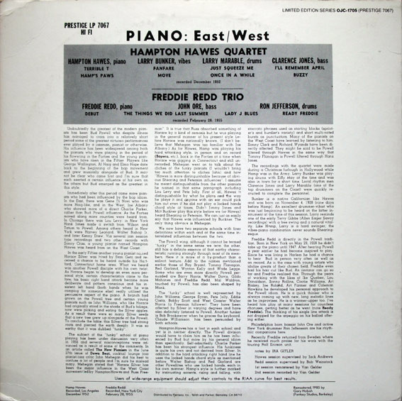 Freddie Redd / Hampton Hawes - Piano: East/West | Original Jazz Classics (OJC-1705) - 3