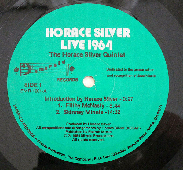 Horace Silver - Live 1964 | Emerald Records (EMR-1001) - 3