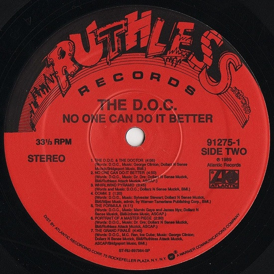 The D.O.C. - No One Can Do It Better | Ruthless Records (91275-1) - 4 The D.O.C. - No One Can Do It Better | Ruthless Records (91275-1) - 4