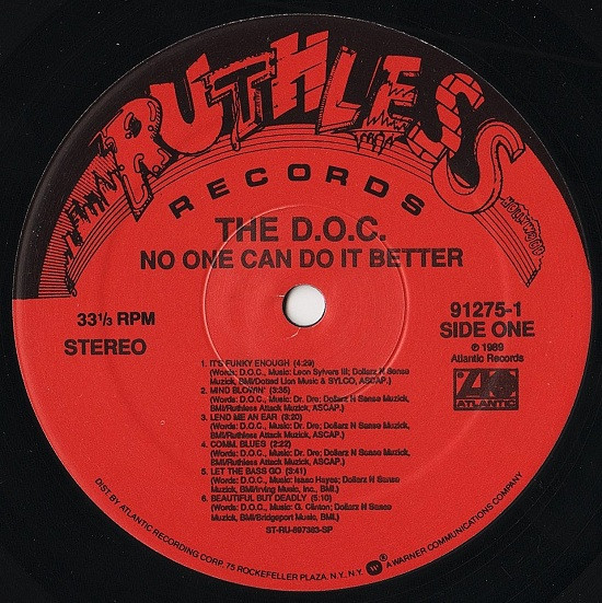 The D.O.C. - No One Can Do It Better | Ruthless Records (91275-1) - 3 The D.O.C. - No One Can Do It Better | Ruthless Records (91275-1) - 3