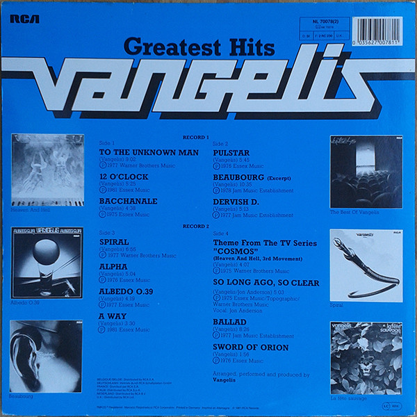 Vangelis - Greatest Hits | RCA (NL 70078(2)) - 2