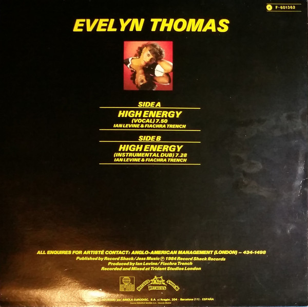Evelyn Thomas - High-Energy | Ariola (F-601.362) - 2