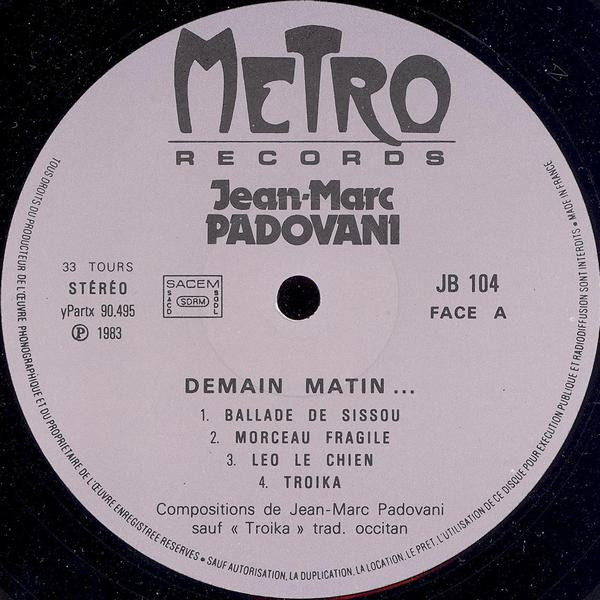 Jean-Marc Padovani - Demain Matin | Metro Records (JB 104) - 3 Jean-Marc Padovani - Demain Matin | Metro Records (JB 104) - 3