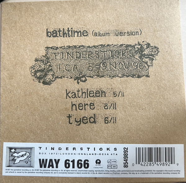 Tindersticks - Bathtime | This Way Up (WAY 6166) - 2