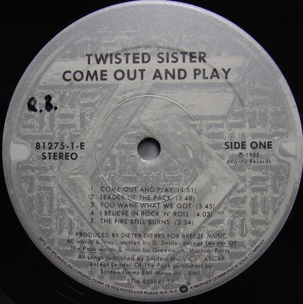 Twisted Sister - Come Out And Play | Atlantic (81275-1-E) - 4