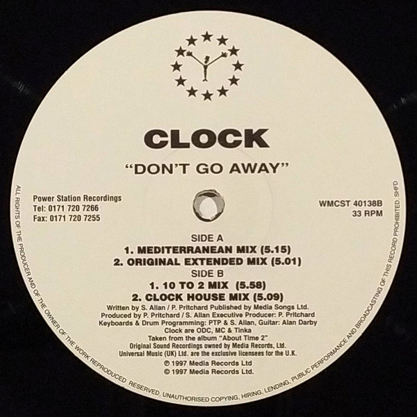 Clock - Don't Go Away | Power Station Recordings (WMCST 40138) - 4 Clock - Don't Go Away | Power Station Recordings (WMCST 40138) - 4