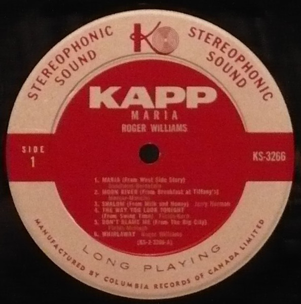 Roger Williams - Maria | Kapp Records (KS-3266) - 2 Roger Williams - Maria | Kapp Records (KS-3266) - 2