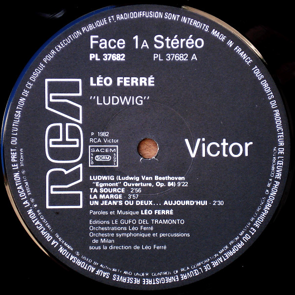 Léo Ferré - "Ludwig", "L'Imaginaire", "Le Bateau Ivre" | RCA Victor (PL 37682) - main Léo Ferré - "Ludwig", "L'Imaginaire", "Le Bateau Ivre" | RCA Victor (PL 37682) - main