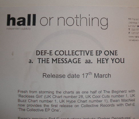 Def-E - Collective EP One | Colllective Records Limited (colllect 001) - 2