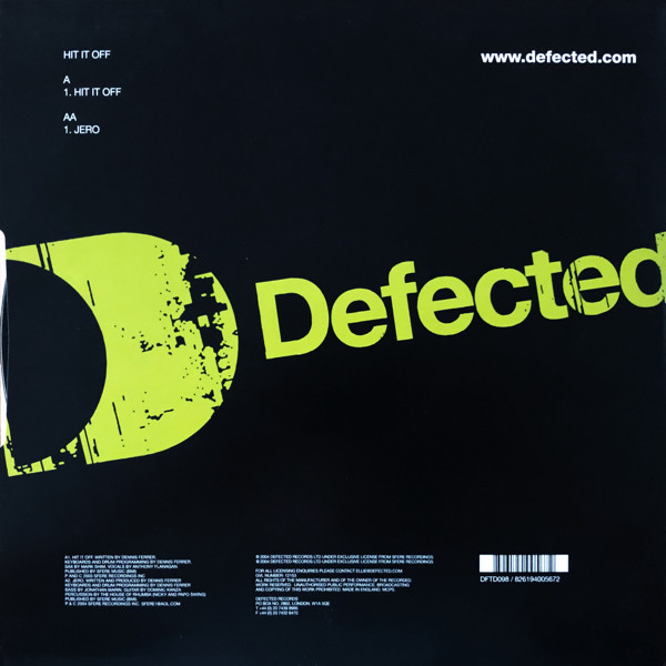 Dennis Ferrer - Hit It Off / Jero | Defected (DFTD098) - 2