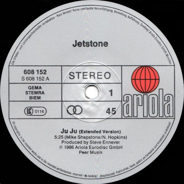 Jetstone - Ju-Ju | Ariola Eurodisc GmbH (608 152)