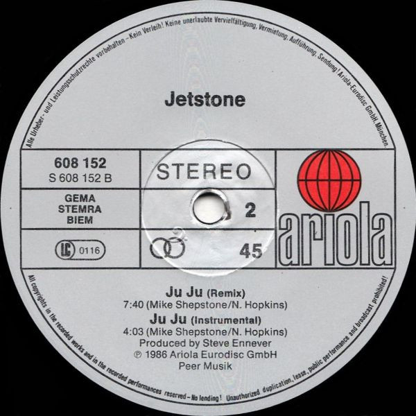 Jetstone - Ju-Ju | Ariola Eurodisc GmbH (608 152) - 2