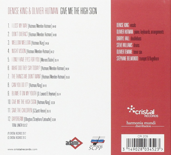 Denise King & Olivier Hutman - Give Me The High Sign | Cristal Records (CR209) - 2