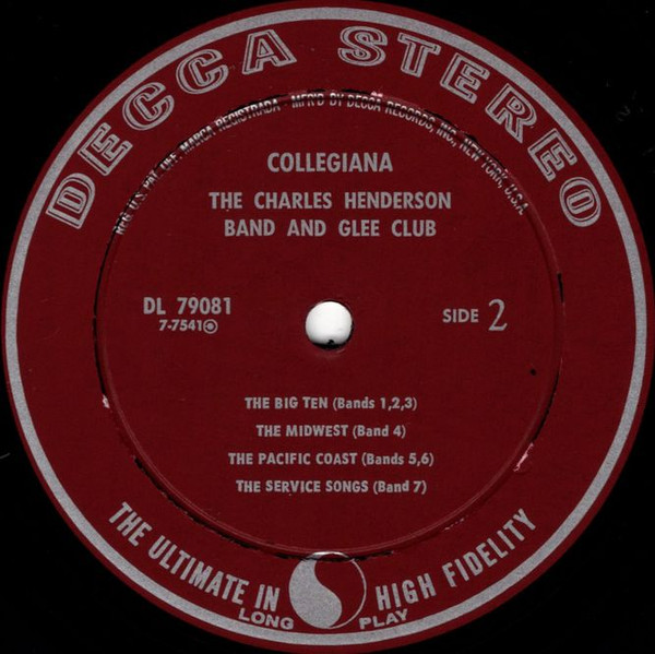 The Charles Henderson Band And Glee Club - Collegiana | Decca (DL 79081) - 3