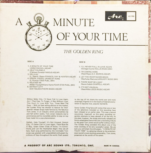 The Golden Ring - A Minute Of Your Time | Arc Sound Ltd. (AS 799) - 2 The Golden Ring - A Minute Of Your Time | Arc Sound Ltd. (AS 799) - 2