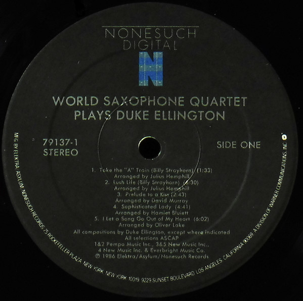 World Saxophone Quartet - Plays Duke Ellington | Nonesuch Digital (9 79137-1 F) - 3