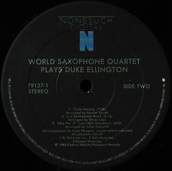 World Saxophone Quartet - Plays Duke Ellington | Nonesuch Digital (9 79137-1 F) - 4