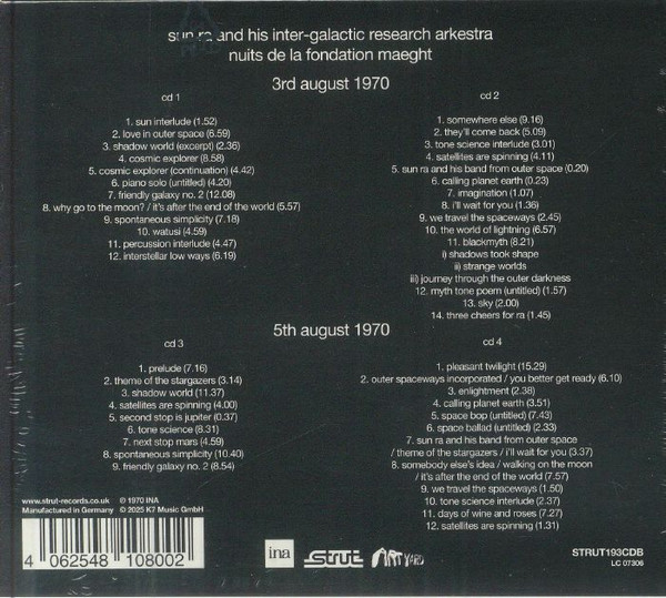 Sun Ra & The Sun Ra Arkestra - Nuits De La Fondation Maeght | Strut (STRUT193CDB) - 2