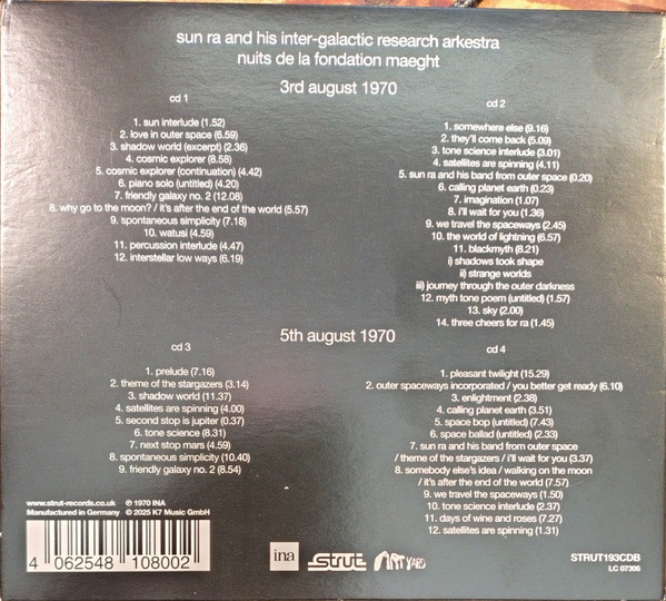 Sun Ra & The Sun Ra Arkestra - Nuits De La Fondation Maeght | Strut (STRUT193CDB) - 4