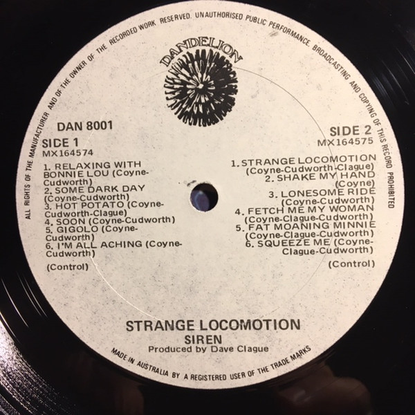 Siren - Strange Locomotion | Dandelion Records (DAN8001) - 4 Siren - Strange Locomotion | Dandelion Records (DAN8001) - 4