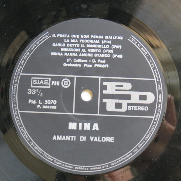 Mina - Amanti Di Valore | PDU (Pld.L.5070) - 3 Mina - Amanti Di Valore | PDU (Pld.L.5070) - 3