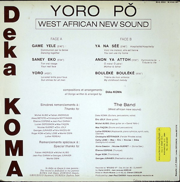 Déka Koma , West African New Sound - Yoro Pŏ | Mag (MAG 92021) - 2