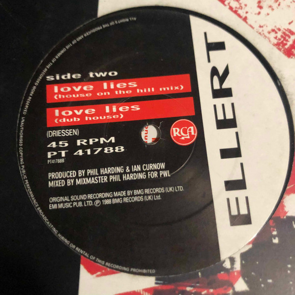 Ellert Driessen - Love Lies | RCA (PT 41788) - 2