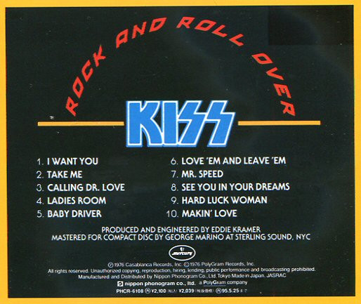 Kiss - Rock And Roll Over | Mercury (PHCR-6108) - 2