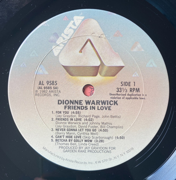 Dionne Warwick - Friends In Love | Arista (AL 9585) - 4