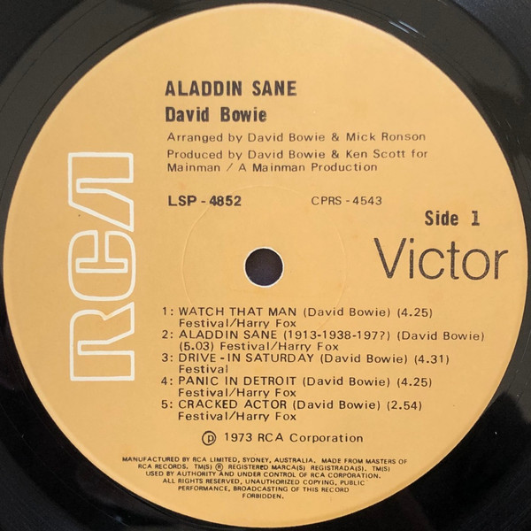 David Bowie - Aladdin Sane | RCA Victor (LSP-4852) - 4 David Bowie - Aladdin Sane | RCA Victor (LSP-4852) - 4