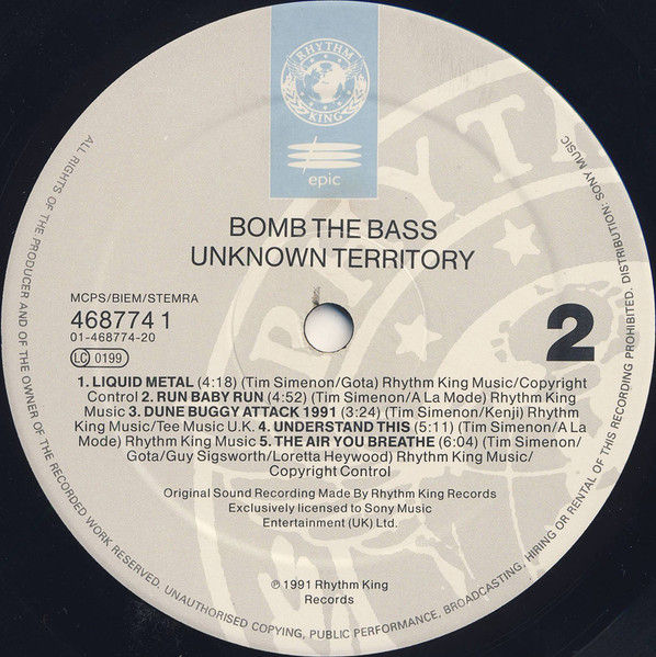 Bomb The Bass - Unknown Territory | Rhythm King (468774 1) - 4