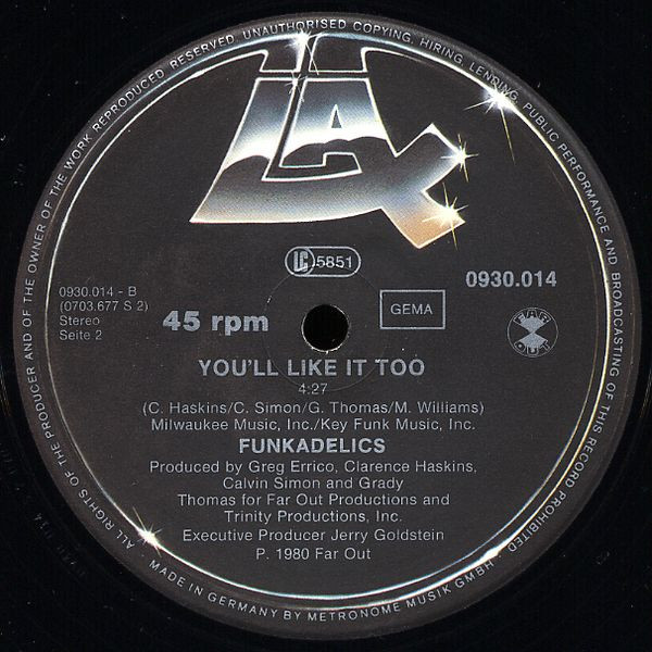 Funkadelic - Connections And Disconnections / You'll Like It Too | LAX Records (0930.014) - 3 Funkadelic - Connections And Disconnections / You'll Like It Too | LAX Records (0930.014) - 3