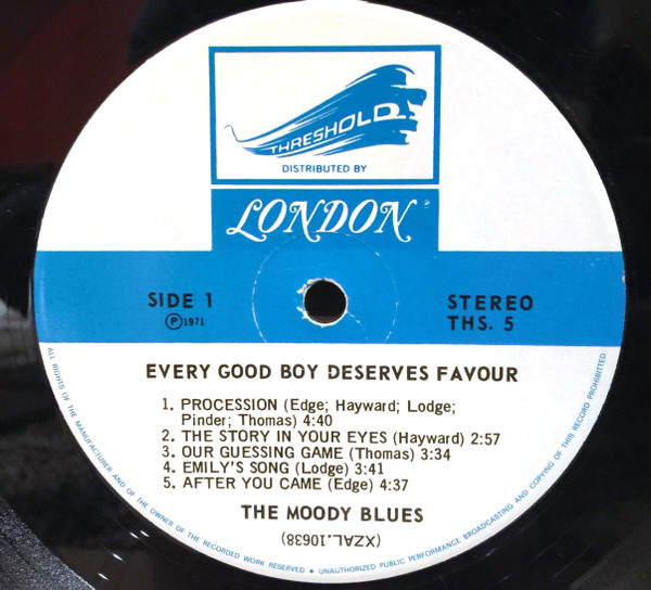 The Moody Blues - Every Good Boy Deserves Favour [Vinyl] | Threshold (THS. 5) - 3