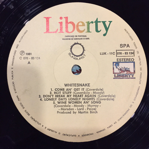 Whitesnake - Come An' Get It | Liberty (LUK-11C 076-83 134) - 2 Whitesnake - Come An' Get It | Liberty (LUK-11C 076-83 134) - 2