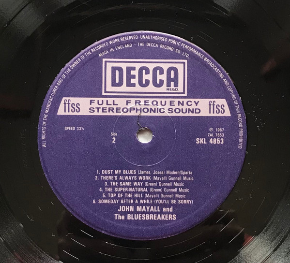 John Mayall & The Bluesbreakers - A Hard Road | Decca (SKL 4853) - 4 John Mayall & The Bluesbreakers - A Hard Road | Decca (SKL 4853) - 4