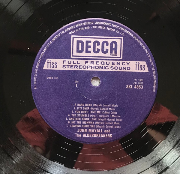 John Mayall & The Bluesbreakers - A Hard Road | Decca (SKL 4853) - 3 John Mayall & The Bluesbreakers - A Hard Road | Decca (SKL 4853) - 3