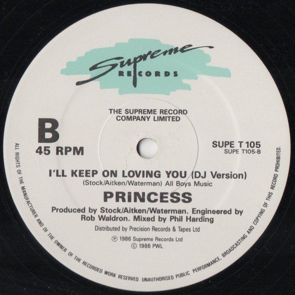 Princess - I'll Keep On Loving You | Supreme Records (SUPE(T) 105) - 4
