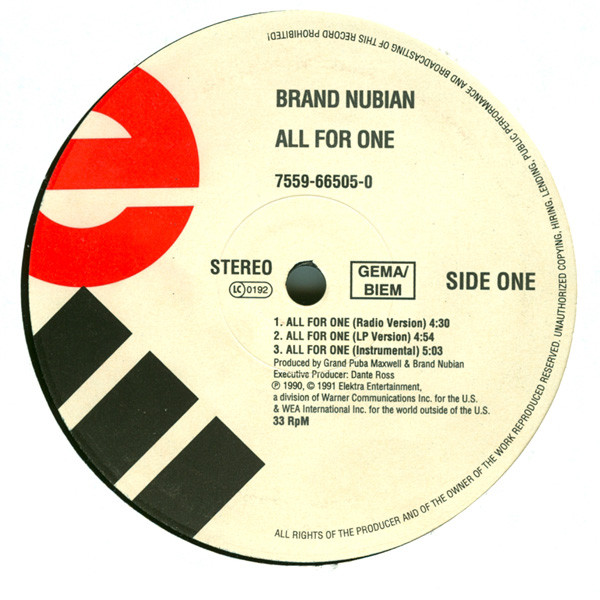 Brand Nubian - All For One | Elektra (7559-66505-0) - 3 Brand Nubian - All For One | Elektra (7559-66505-0) - 3