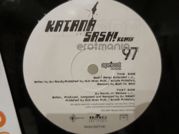 Katana And Sash! - Erotmania '97 (Sash! Remix) | Apricot Records (74321527191) - 3 Katana And Sash! - Erotmania '97 (Sash! Remix) | Apricot Records (74321527191) - 3