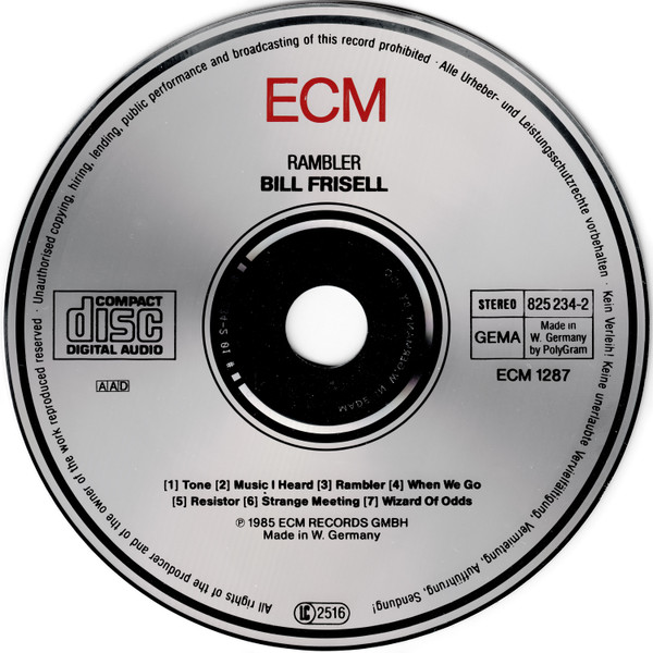 Bill Frisell - Rambler | ECM Records (ECM 1287) - 3 Bill Frisell - Rambler | ECM Records (ECM 1287) - 3