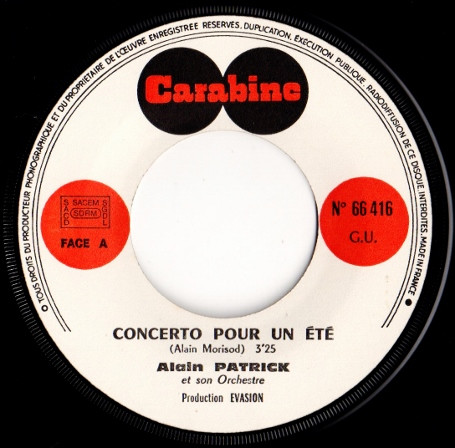 Alain Patrick - Concerto Pour Un Eté | Carabine (66416) - 3