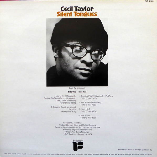 Cecil Taylor - Silent Tongues | Freedom (FLP 41005) - 4 Cecil Taylor - Silent Tongues | Freedom (FLP 41005) - 4