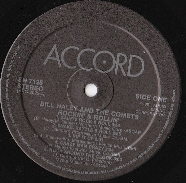Bill Haley And His Comets - Rockin & Rollin [Vinyl] | Accord (SN 7125) - 3
