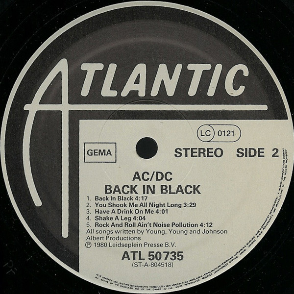 AC/DC - Back In Black | Atlantic (ATL 50 735) - 4