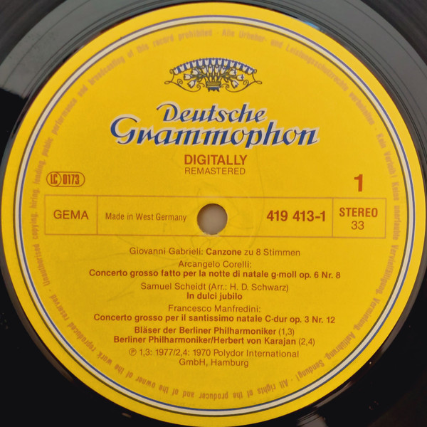 Herbert Von Karajan , Blechbläser-Ensemble Der Berliner Philharmoniker , Berliner Philharmoniker - Ein Weihnachtskonzert - A Christmas Concert | Deutsche Grammophon (419 413-1) - 3
