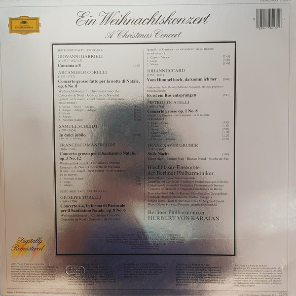 Herbert Von Karajan , Blechbläser-Ensemble Der Berliner Philharmoniker , Berliner Philharmoniker - Ein Weihnachtskonzert - A Christmas Concert | Deutsche Grammophon (419 413-1) - 2