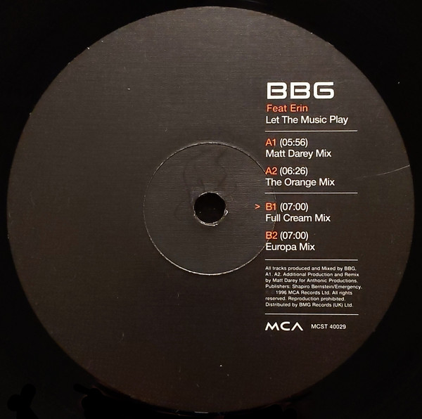 BBG Feat. Erin Lordan - Let The Music Play | MCA Records (MCST 40029) - 4