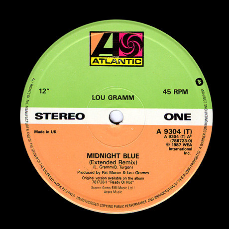 Lou Gramm - Midnight Blue | Atlantic (A 9304 (T)) - 2